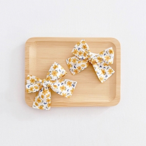 Girl Hair Clip Bow Floral CNY Pair (GHP6406)